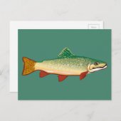 Forelle Fish Art Illustration Postkarte (Vorne/Hinten)