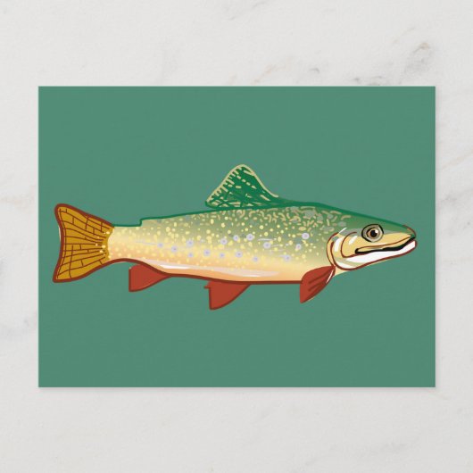 Forelle Fish Art Illustration Postkarte (Vorderseite)