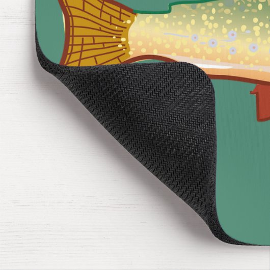 Forelle Fish Illustration Mousepad (Ecke)