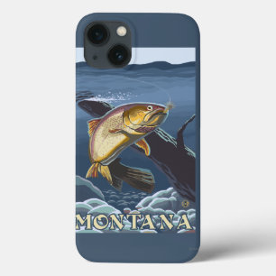Forelle Fishing Cross-Section - Montana iPhone 13 Hülle