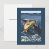 Forelle Fishing Cross-Section - Montana Postkarte (Vorne/Hinten)