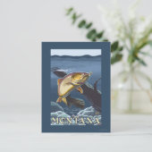 Forelle Fishing Cross-Section - Montana Postkarte (Stehend Vorderseite)
