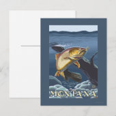 Forelle Fishing Cross-Section - Montana Postkarte (Vorne/Hinten)