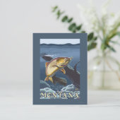 Forelle Fishing Cross-Section - Montana Postkarte (Stehend Vorderseite)