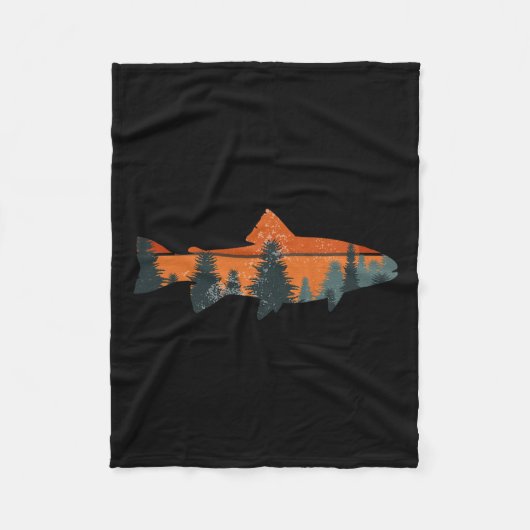 Forelle Fishing Nature Outdoor Fisherman Gift Fleecedecke (Vorderseite)