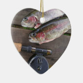 Forelle-Fliegen-Fischen Keramik Ornament (Rechts)