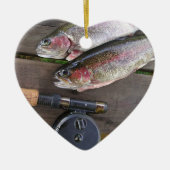 Forelle-Fliegen-Fischen Keramik Ornament (Vorne)