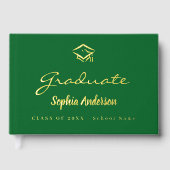 Forelle green golden name script cap Abschluss Gästebuch (Vorderseite)