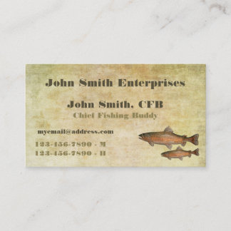 Forelle-Hauptfischen-Freund-Schablone Visitenkarte