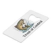 Forelle Kontrolle Kreditkarte Flaschenöffner (Rückseite Schrägansicht)