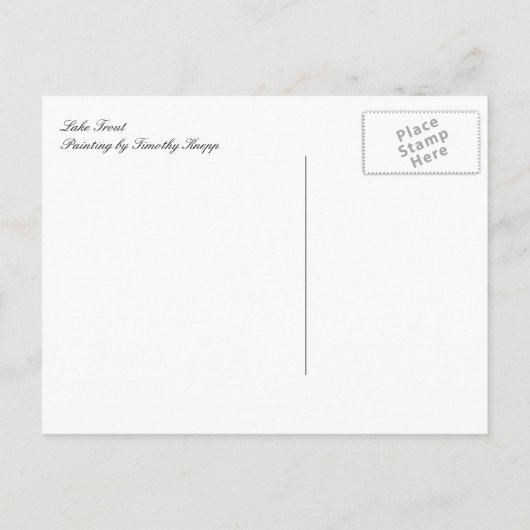 Forelle-Malerei Postkarte (Rückseite)