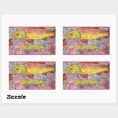 Forelle Rechteckiger Aufkleber (Blatt)