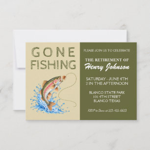 Forelle Ruhestand Gone Fishing Einladung