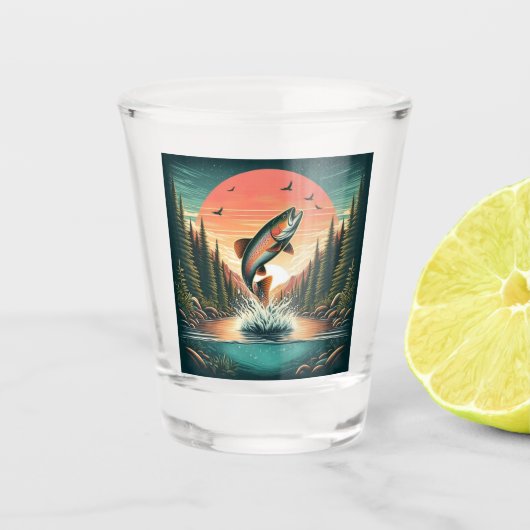 Forelle Schnapsglas (Vorderseite)