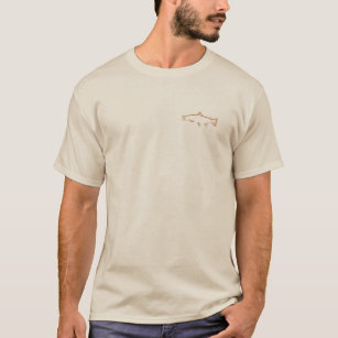 Forelle-Verfolger, der lange Hülse - Orange fischt T-Shirt