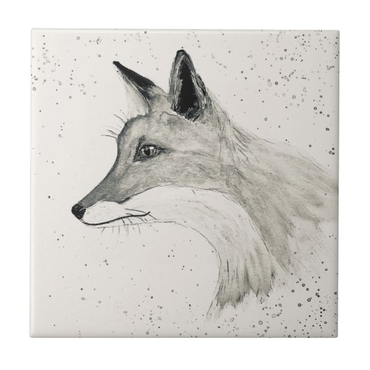 Forelle Waldtiere Vintage Aquarellziegel Fliese (Vorderseite)