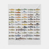 Forellen, Char, Grayling, Hucho und Whitefish Grou Fleecedecke (Vorderseite)