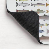 Forellen, Char, Grayling, Hucho und Whitefish Grou Mousepad (Ecke)