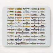 Forellen, Char, Grayling, Hucho und Whitefish Grou Mousepad (Vorne)