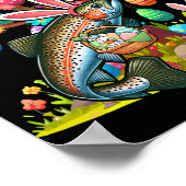 Forellen Fisch Bunny Ostern Eier Süße Baum Kostüm  Poster (Ecke)