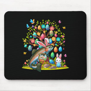 Forellen Fische Bunny Ostereier Niedlich Baumkostü Mousepad