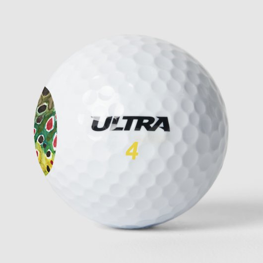 Forellen Fischen Golfer Golfball (Logo)