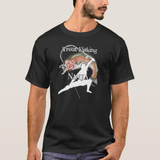 Forellen Fischen Ninja Dunkler Fischfang T-Shirt