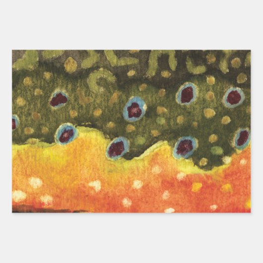 Forellen Fischerei für Fischer Geschenkpapier Set (Vorderseite)