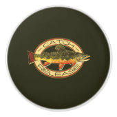 Forellen Fisherman Keramikknauf (Vorderseite)