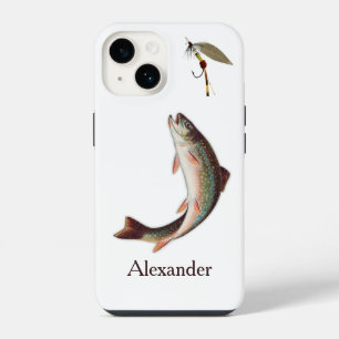 Forellen-Fliegenfischen-Fliegen Rustikales Wasserf iPhone 14 Hülle