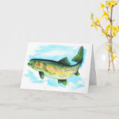 Forellen Geburtstagskarte Karte (Gelbe Blume)