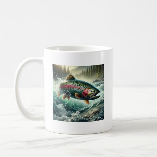 Forellen-Illustration Kaffeetasse (Links)