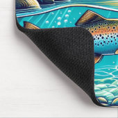 Forellen im kristallklaren Fluss unter dem dichten Mousepad (Ecke)