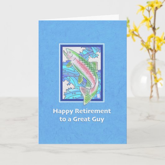 Forellen in den Ruhestand großer Typ Karte (Gelbe Blume)