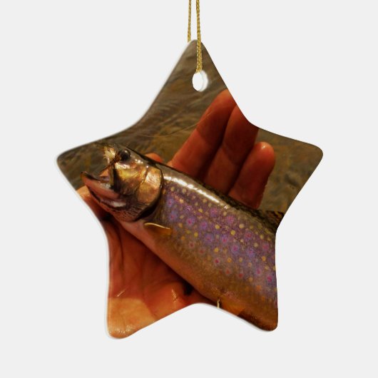 Forellen in Händen Keramik Ornament (Rechts)