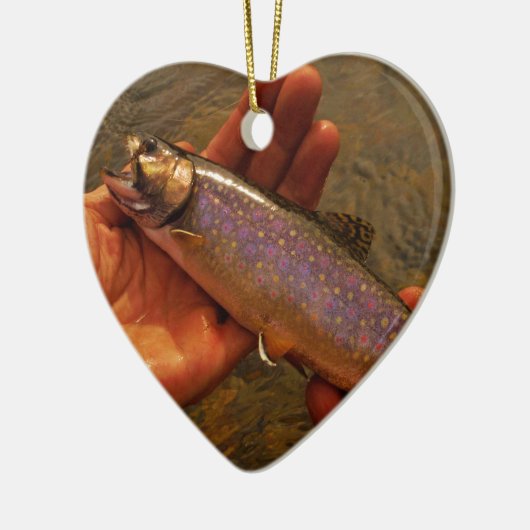 Forellen in Händen Keramik Ornament (Links)