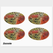 Forellen in Händen Ovaler Aufkleber (Blatt)