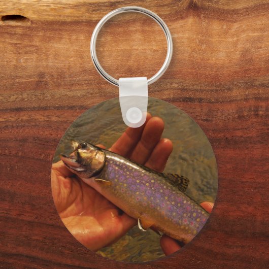 Forellen in Händen Schlüsselanhänger (Vorderseite)