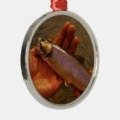 Forellen in Händen Silbernes Ornament (Rechts)