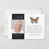 Forellen in unserem Herz Butterfly Foto Beileid Dankeskarte (Vorderseite)