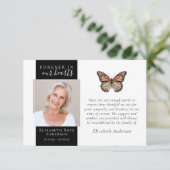 Forellen in unserem Herz Butterfly Foto Beileid Dankeskarte (Stehend Vorderseite)