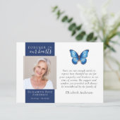 Forellen in unserem Herz Butterfly Foto Beileid Dankeskarte (Stehend Vorderseite)