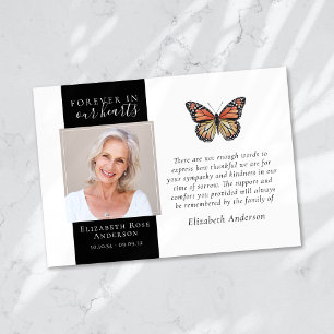 Forellen in unserem Herz Butterfly Foto Beileid Dankeskarte