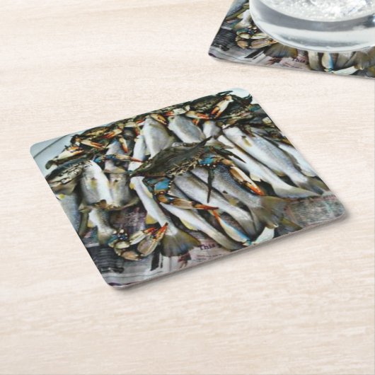 Forellen & Krabben-Untersetzer Rechteckiger Pappuntersetzer (angewinkelt)