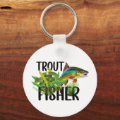 Forellen-Regenbogenforelle in natürlicher Umgebung Schlüsselanhänger (Vorderseite)