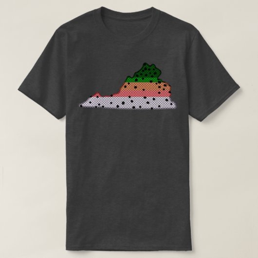 Forellen Regenbogenforelle Muster Virginia Staat T-Shirt (Design vorne)