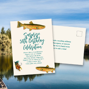 Forellenangeln Erwachsene Geburtstagsfeier Postkar Postkarte