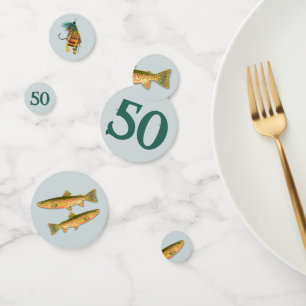Forellenangeln Fischers Geburtstag Konfetti