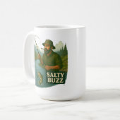 Forellenangeln Salty Buzz Kaffeetasse (Vorderseite Links)