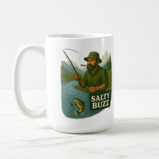 Forellenangeln Salty Buzz Kaffeetasse (Links)